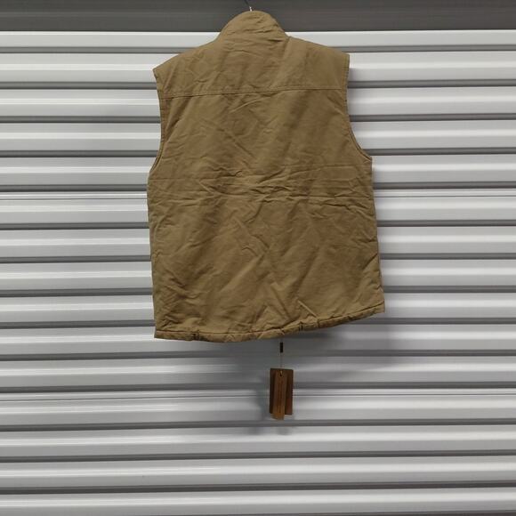 Wenven Mens Medium Canvas Utility Vest Khaki Warm Work Outdoor Jacket Gorpcore - Picture 2 of 10